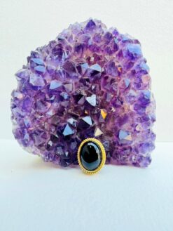 Black Onyx Grooved Stones Connectors