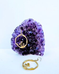 5/20 Pairs Minimal Mushroom Hoop Brass Earrings