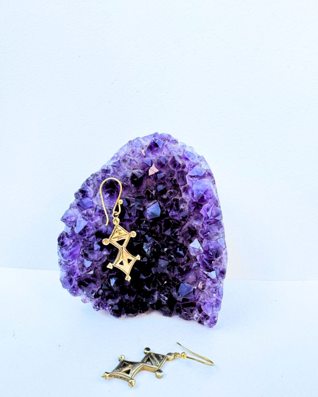 5/20 Pairs Drop Tuareg Cross Brass Earrings