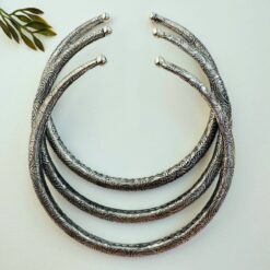 Engraved Silver Toned Brass Choker