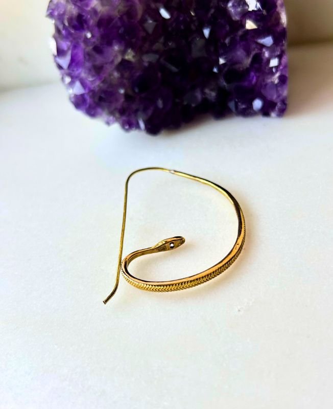5/20 Pairs Sleek Snake Spiral Brass Earrings