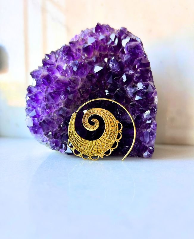 5/20 Pairs Radiant Swirl Filigree Brass Earrings