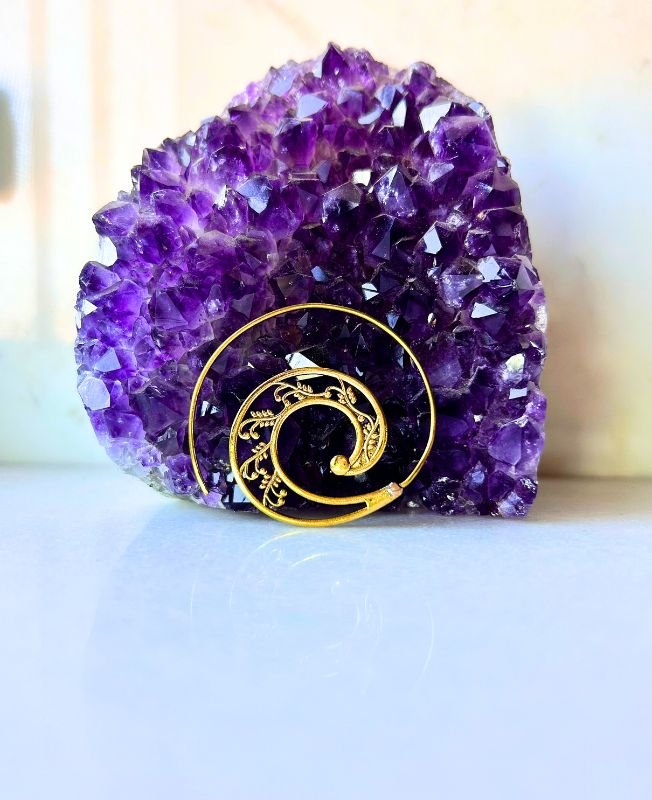 5/20 Pairs Floral Spiral Filigree Brass Earrings