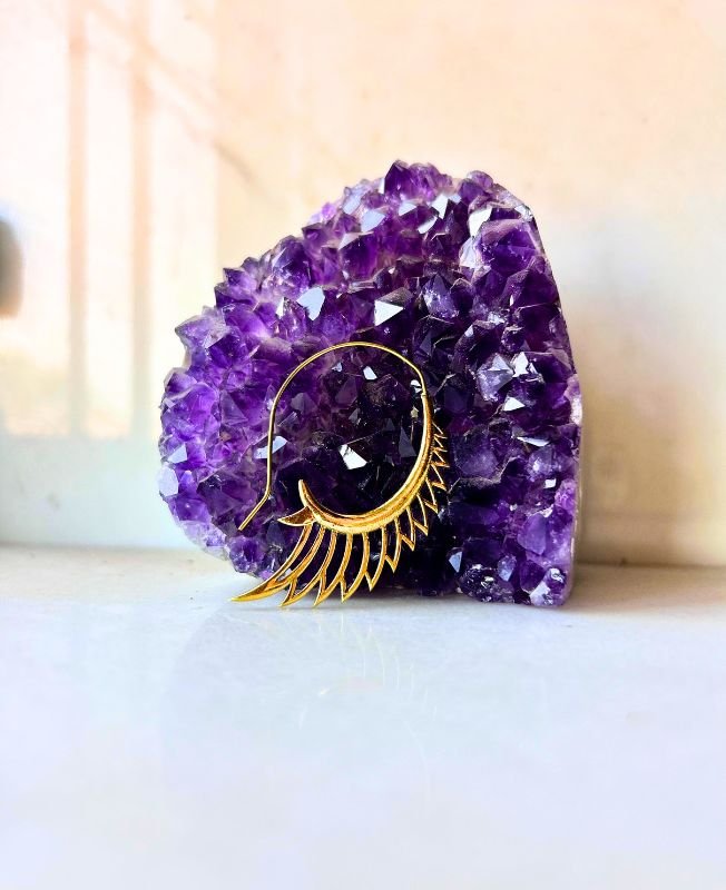 5/20 Pairs Palm Tree Spiral Brass Earrings