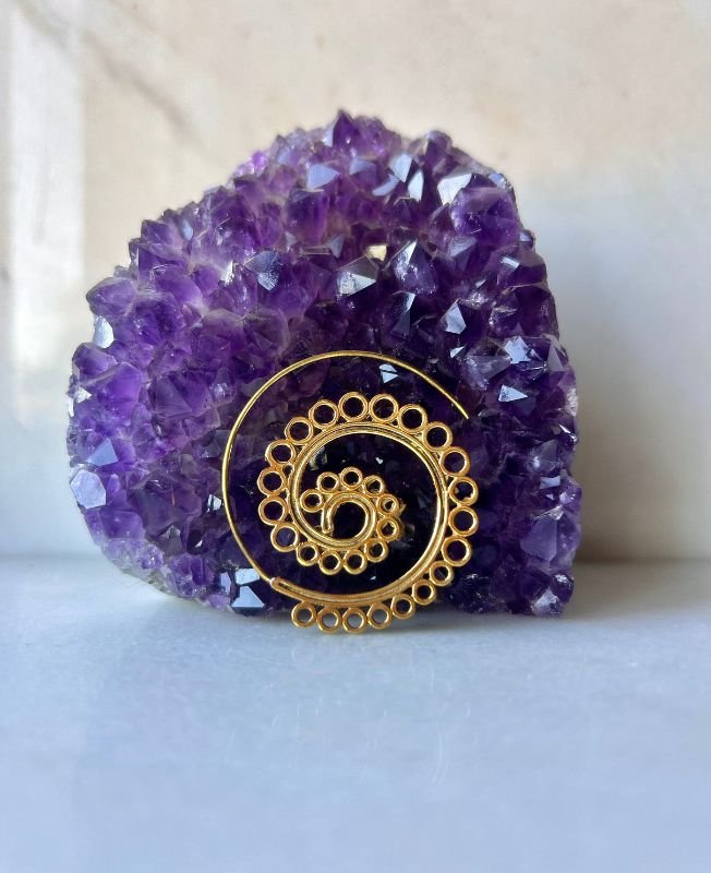 5/20 Pairs Looped Spiral Filigree Brass Earrings