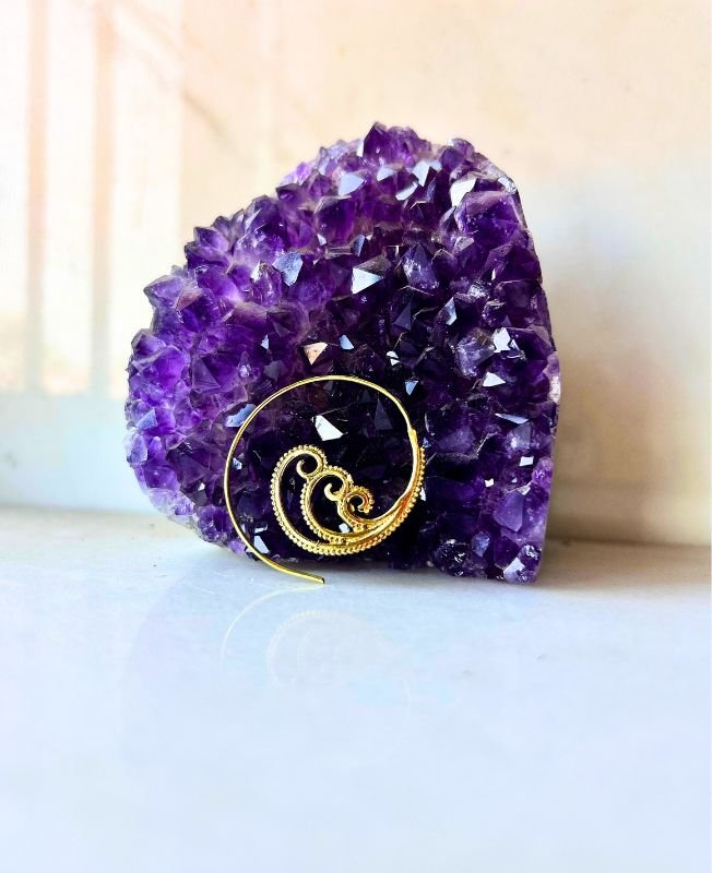 5/20 Pairs Lightweight Spiral Brass Earrings