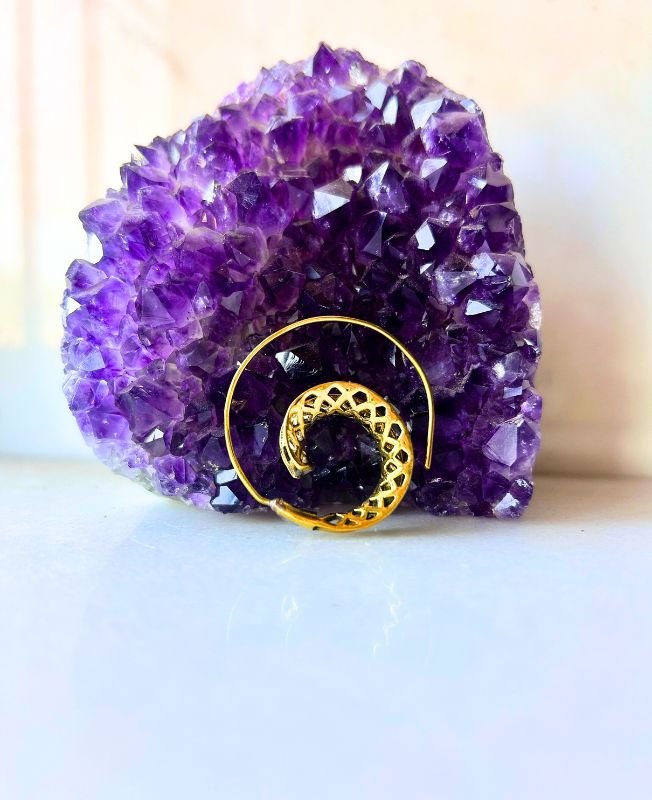 5/20 Pairs Intersect Spiral Filigree Brass Earrings