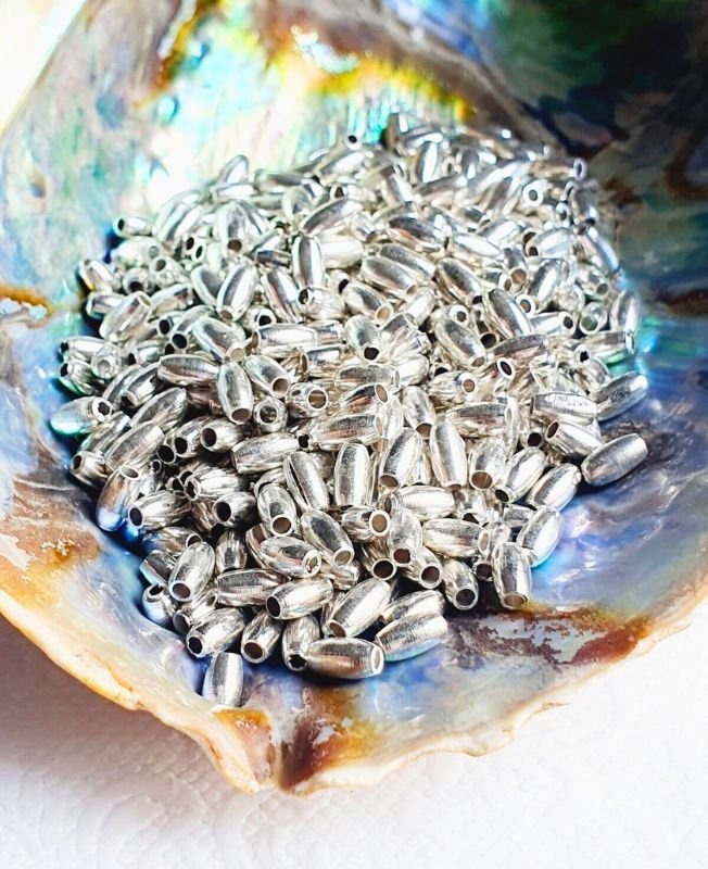 6.5MM Silver-filled brass pipe beads