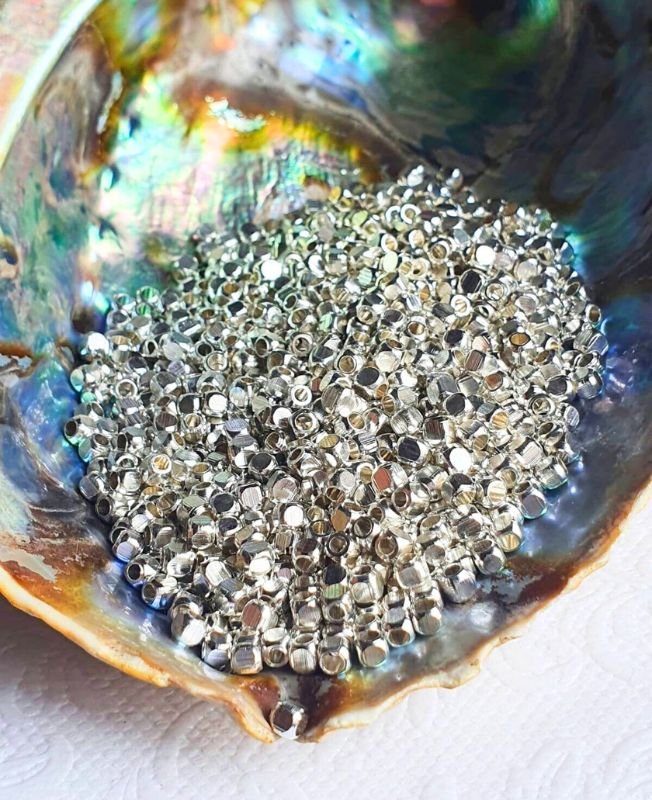 3.5MM Silver-filled brass Geometric Beads